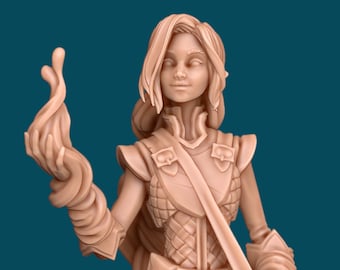 Gale, un brujo tímido / Miniatura de D&D TTRPG / Miniaturas de pingüinos incómodos
