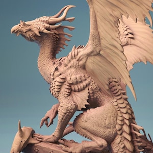 Bronze Dragon, Metallic Monster | Tabletop Scale | D&D Ttrpg Dragon Miniature | Rescale Miniatures