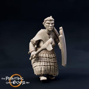 Woodwose Mace Shield | D&D Ttrpg Miniature | Dnd Is A Woman | No Base | 3D Print