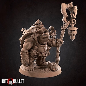 Druide tortue | Miniature TTRPG | Mordez la balle | Résine non peinte et non plaquée 8 carats | Impression 3D