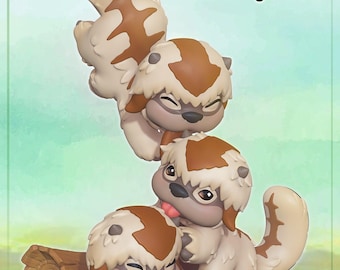 Flying Buffalos, Chibi Sky Bison | Garage Kit | Nomnom Figures | 3D Print