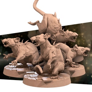 Giant Rats | Tabletop Scale | D&D Ttrpg Miniature | Bite The Bullet