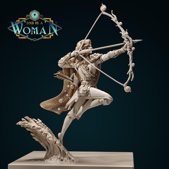 Water Genasi Ranger, Laine | D&D Tabletop Mini | DnD Is A Woman | 3D Print