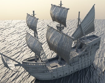 Merchant Ship | D&D TTRPG Playable 3D Printed Building | MiniatureLand | 3D Print