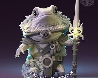 Bearded Dragon Warrior, Lizardfolk Fighter | D&D Humblewood Mini