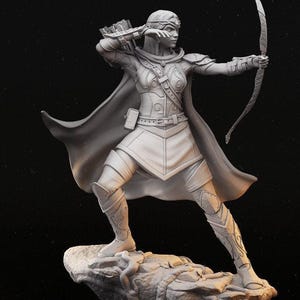 Azel Female Elf | Tabletop Scale | TTRPG D&D Miniature | Primal Collectibles | 3D Print