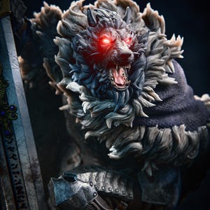 1:12 Half-Wolf Knight | Resin Garage Kit Figure Game Fan Art | CA 3D Studios