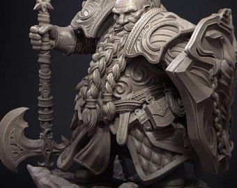 Actualización de Dwarf Paladin 2025 / Escalas de mesa y exhibición / Miniatura de fantasía de D&D TTRPG / Nerikson / Impresión 3D