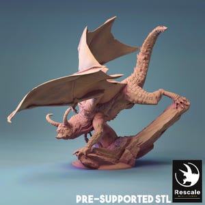 Fafnir Dragon, Crawling | TABLETOP SCALE | TTRPG Dragon Miniature | Rescale Miniatures