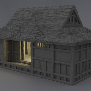 Feudal Japanese Cottage | D&D TTRPG Playable 3D Printed Building Terrain Scenery | MiniatureLand