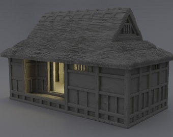 Feudal Japanese Cottage | D&D TTRPG Playable 3D Printed Building Terrain Scenery | MiniatureLand | 3D Print