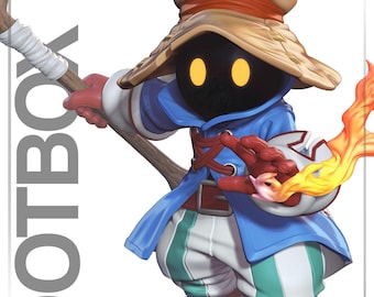 Shy Black Mage | Resin Garage Kit Figure Game Fan Art | Nomnom Figures | 3D Print