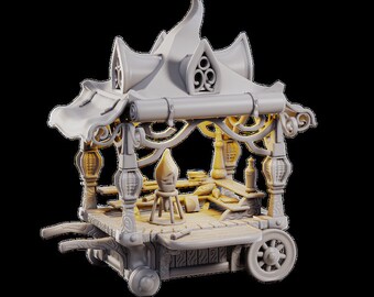 Magic Artifacts Cart, Wandering Market | TTRPG Miniature | Laura Bäcker | 3D Print