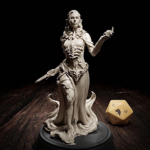 Maude Lacroix, Vampire Half Elf Sorcerer Warlock | Tabletop, Display Scale, Bust | TTRPG D&D Miniature | Cripta Studios | 3D Print