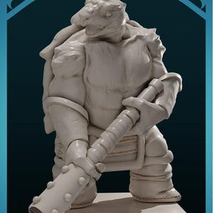 トルトル・バーバリアン | D&D TRPG ミニチュア | Dnd Is A Woman | ベースなし | 3Dプリント