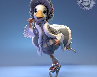 Duck Skates | Tabletop or Display Scale | D&D Humblewood TTRPG Miniature | Pepunki Creatures | 3D Print