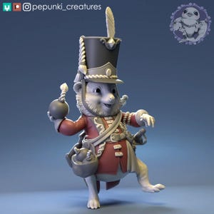 Quokka Grenadier | Tabletop or Display Scale | D&D Humblewood TTRPG Miniature | Pepunki Creatures | 3D Print
