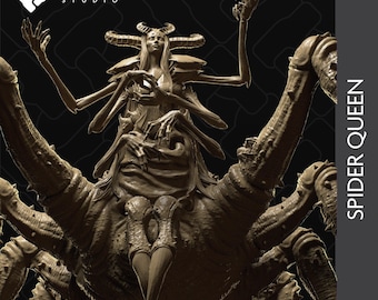 Spider Queen Monster, Underdark Goddess | Tabletop Gaming Mini or Display Figure | Collective Studio | 3D Print