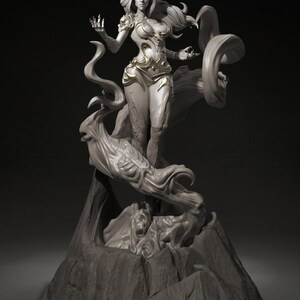 Lazabel, Demon Warlock Patron Tiefling | Tabletop or Display Scale | D&D TTRPG Fantasy Miniature | Dungeons and Maidens