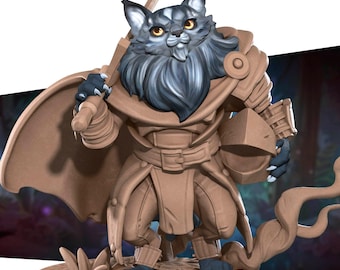 Cat Warrior | TABLETOP SCALE | TTRPG Miniature | Bite the Bullet | Unpainted, Unplated Resin 8k | 3D Print
