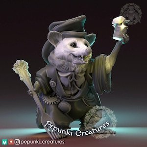 Opossum Collector | Tabletop or Display Scale | D&D Humblewood TTRPG Miniature | Pepunki Creatures | 3D Print