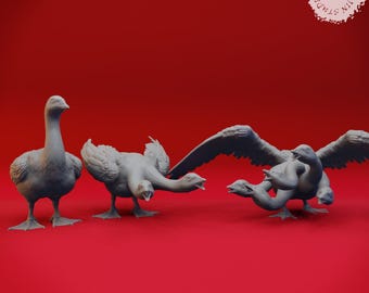 Goose Hydra | Tabletop Scale | D&D Ttrpg Monster Miniature | Yasashii Kyojin Studio | 3D Print