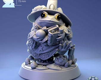 Tomato Frog Wizard | Tabletop or Display Scale | D&D Humblewood TTRPG Miniature | Pepunki Creatures | 3D Print
