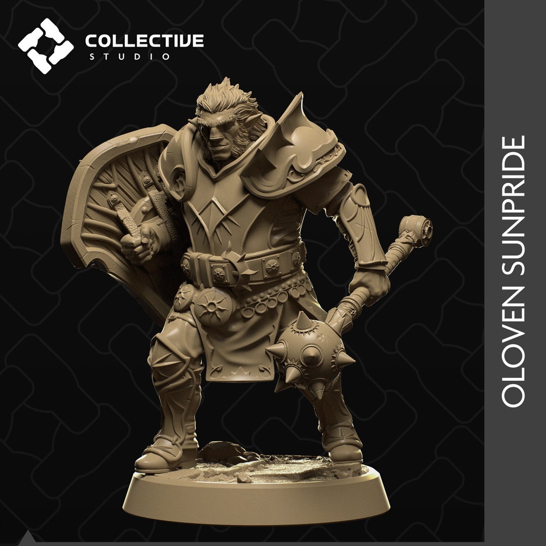 Oloven Sunpride Firbolg Paladin Cleric D D TTRPG Miniature Collective Oloven Sunpride Firbolg Paladin Cleric D D TTRPG Miniature Collective