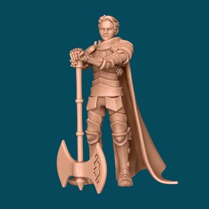 Deus, a Normal Human Fighter | TTRPG D&D Miniature | Awkward Penguin Minis | 3D Print