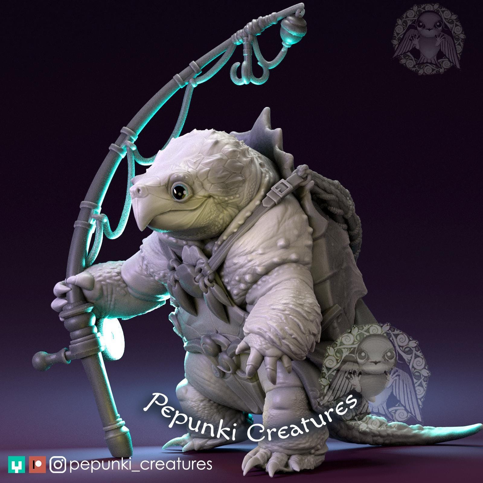 Snapping Turtle Fisherman | Tabletop or Display Scale | D&D 