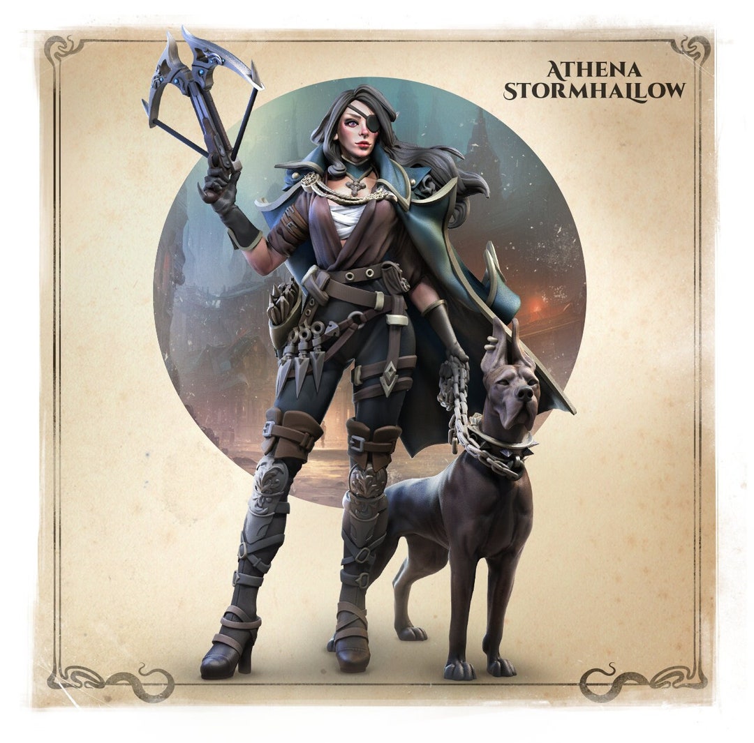Athena Stormhallow, Ranger Monster Hunter TTRPG D&D Miniature Great