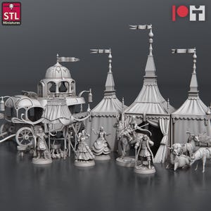 Nobles Npc Set | Tabletop Scale | D&D Ttrpg Miniature | Stl Miniatures