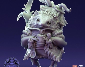 Erizo / Escala de mesa o exhibición / Miniatura de D&D Humblewood TTRPG / Pepunki Creatures / Impresión 3D