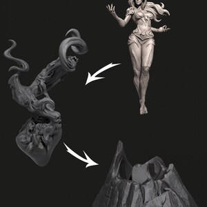 Lazabel, Demon Warlock Patron Tiefling | Tabletop or Display Scale | D&D TTRPG Fantasy Miniature | Dungeons and Maidens