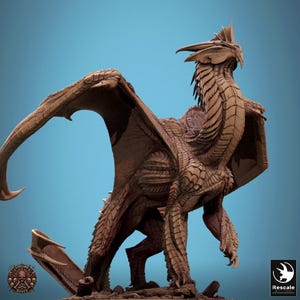 Silver Dragon Pack, Metallic Monster | Tabletop Scale | D&D Ttrpg Dragon Miniature | Rescale Miniatures