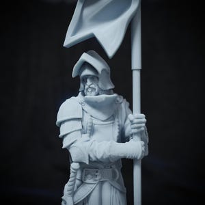 Richard Burton, Bannerman Knight | Tabletop or Display Scale | TTRPG D&D Miniature | Cripta Studios | 3D Print