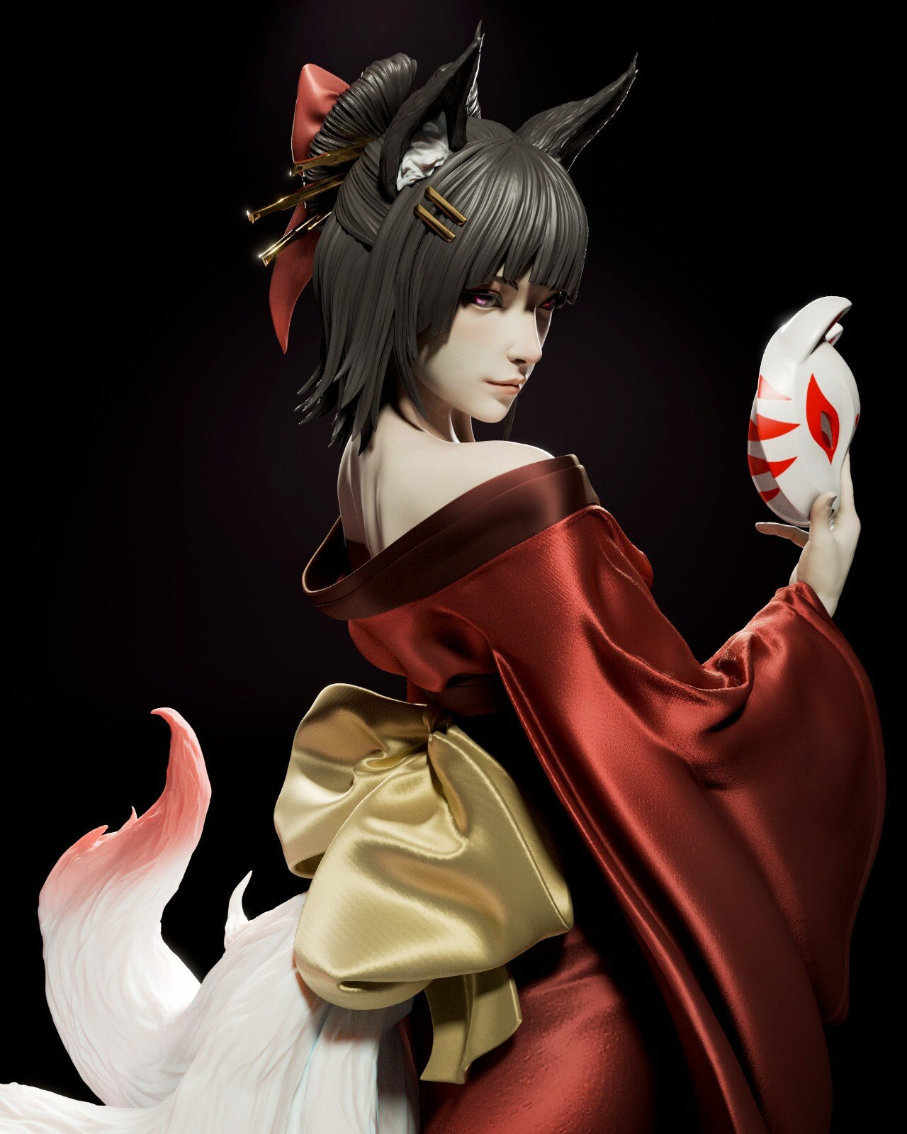 天照大神レジンガレージキット、太陽の女神神話像、CA 3D Studios 