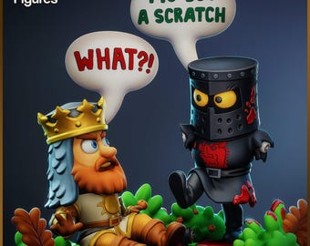 Chibi Black Knight | Resin Garage Kit Figure Movie Fan Art | Nomnom Figures | 3D Print