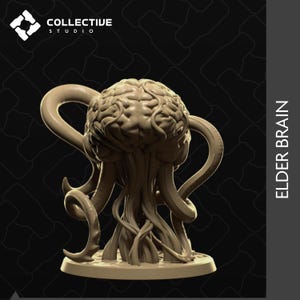 Elder Brain Monster, Eldritch Pool | Tabletop Gaming Mini or Display Figure | Collective Studio | 3D Print