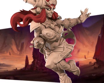 Exxotic Alejandra, Lovely Tiefling | Pinup SFW NSFW Model Miniature | Bite the Bullet | 3D Print