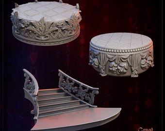 Macabre Masquerade Special Bases | TTRPG Miniature Sculpted Base | Great Grimoire | 3D Print