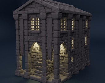 Medieval Bank | D&D TTRPG Playable 3D Printed Building Terrain Scenery | MiniatureLand | 3D Print