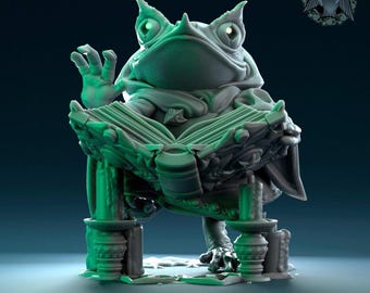 Necromancer Toad | Tabletop or Display Scale | D&D Humblewood TTRPG Miniature | Pepunki Creatures | 3D Print
