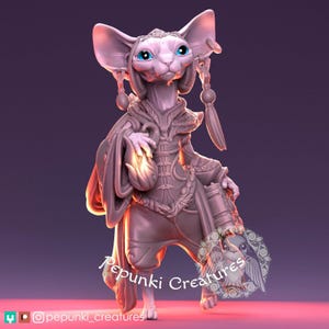 Cat Sphinx | D&D Humblewood Tabletop Gaming Miniature | Pepunki Creatures