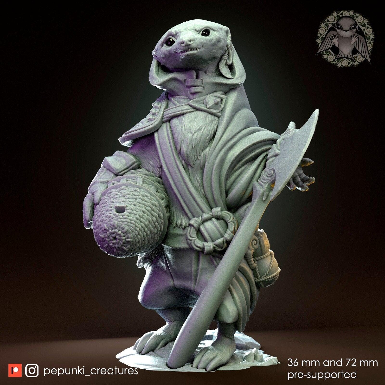Honey Badger Woodsman | Tabletop or Display Scale | D&D Humblewood