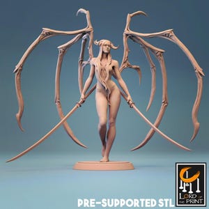 Succubus | TABLETOP SCALE | TTRPG Monster Miniature | Rescale Miniatures | 3D Print