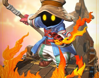 Shy Black Mage | Resin Garage Kit Figure Game Fan Art | Nomnom Figures | 3D Print