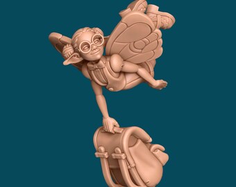 Lavender, una profesora Pixie / Miniatura TTRPG D&D / Miniaturas de pingüinos incómodos / Impresión 3D