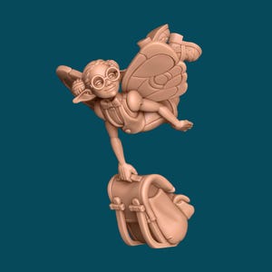 Lavender, a Pixie Professor | TTRPG D&D Miniature | Awkward Penguin Minis | 3D Print