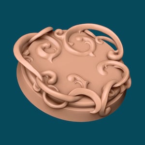 Herz Rosette Basis | TTRPG Miniature Sculpted Base | Die Minis des unbeholfenen Pinguins | 3D Druck